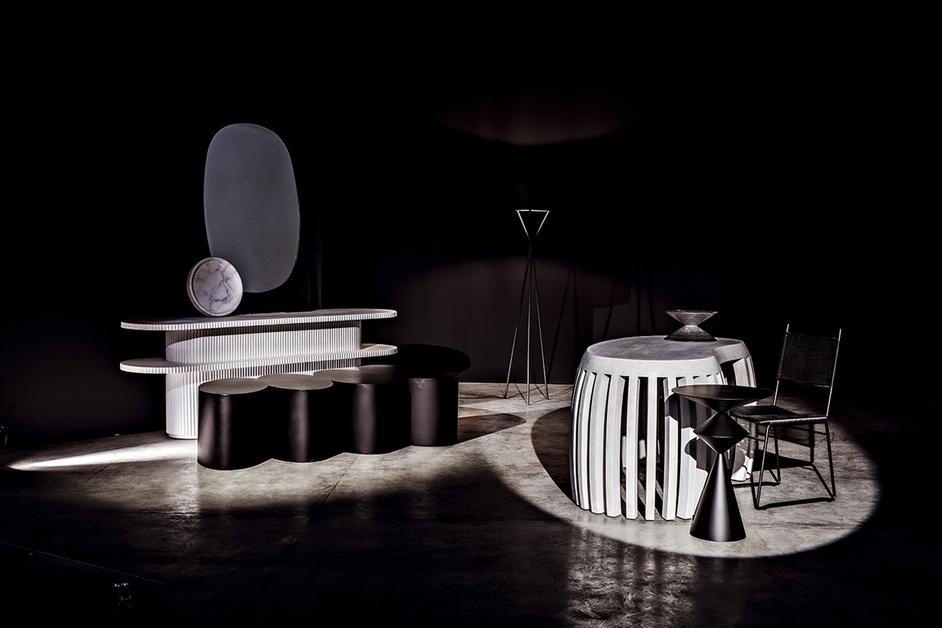 Zasa Side Table, Black Steel by Noir Furniture