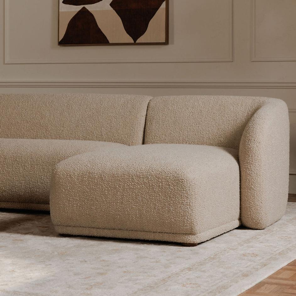 Faye Left Sectional Beige Boucle by Moes Home