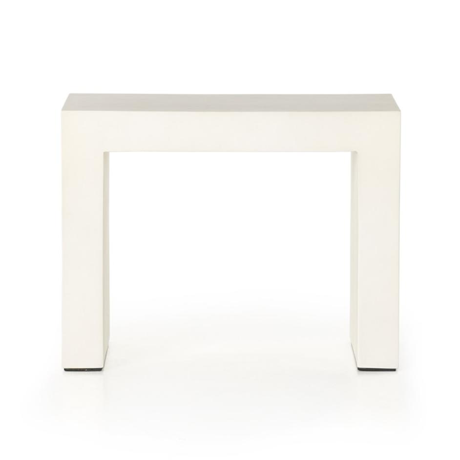 Parish Outdoor End Table In White Concrete by FOUR HANDS