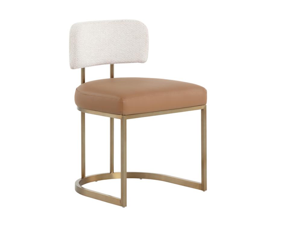 LARISSA DINING CHAIR - NAPA COGNAC / RHEA LIGHT BARLEY by Sunpan