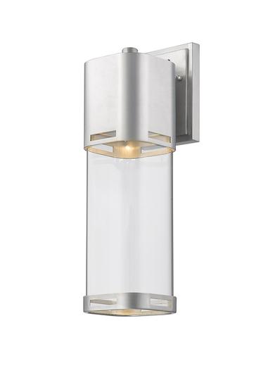 Lestat 1 Light Outdoor Wall Light in Brushed Aluminum Finish by Z-Lite