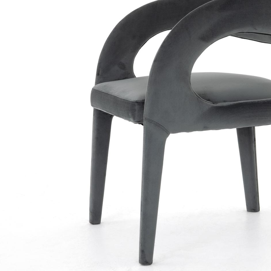 Hawkins Dining Chair-Charcoal Velvet by FOUR HANDS
