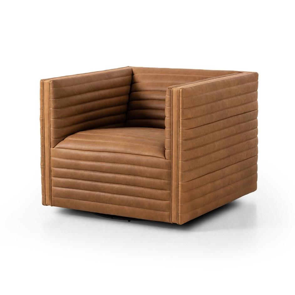 Padma Swivel Chair - Eucapel Cognac by Four Hands