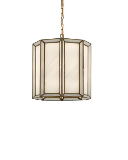 Daze Pendant In Antique Brass & White by Currey & Company