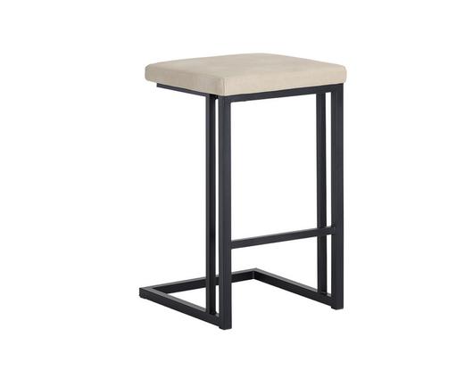 Boone Counter Stool - Black - Bravo Cream by Sunpan