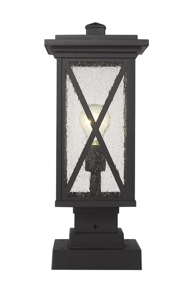 Brookside 1 Light Outdoor Pier Mounted Fixture in Black Finish by Z-Lite