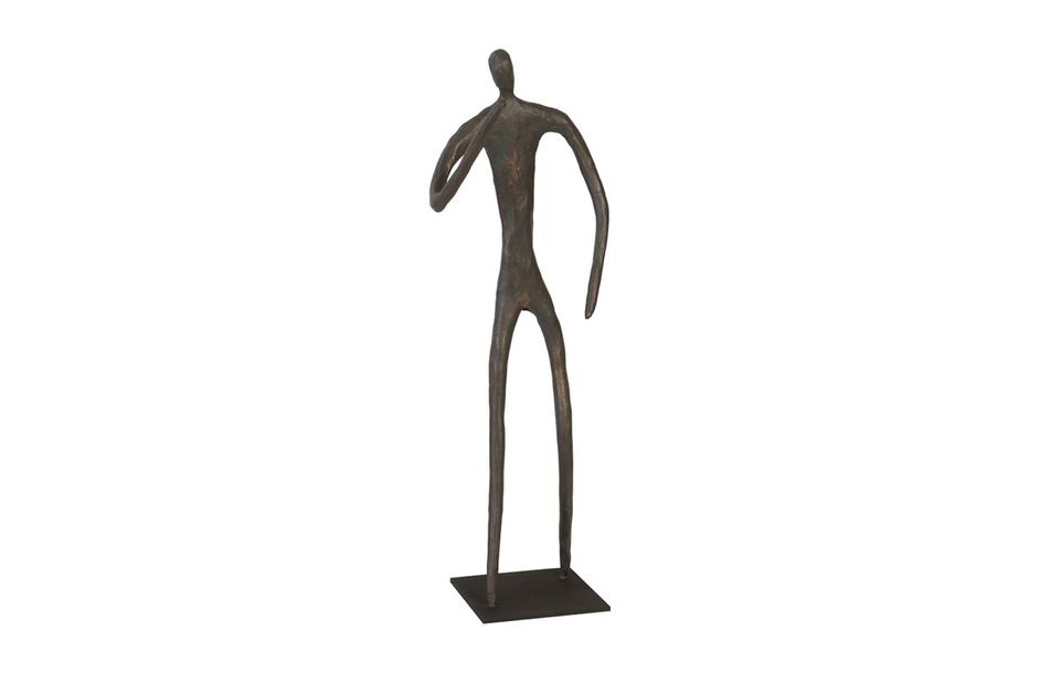 Abstract Figure on Metal Base, Bronze Finish, Elbow Bent by PHILLIPS COLLECTION