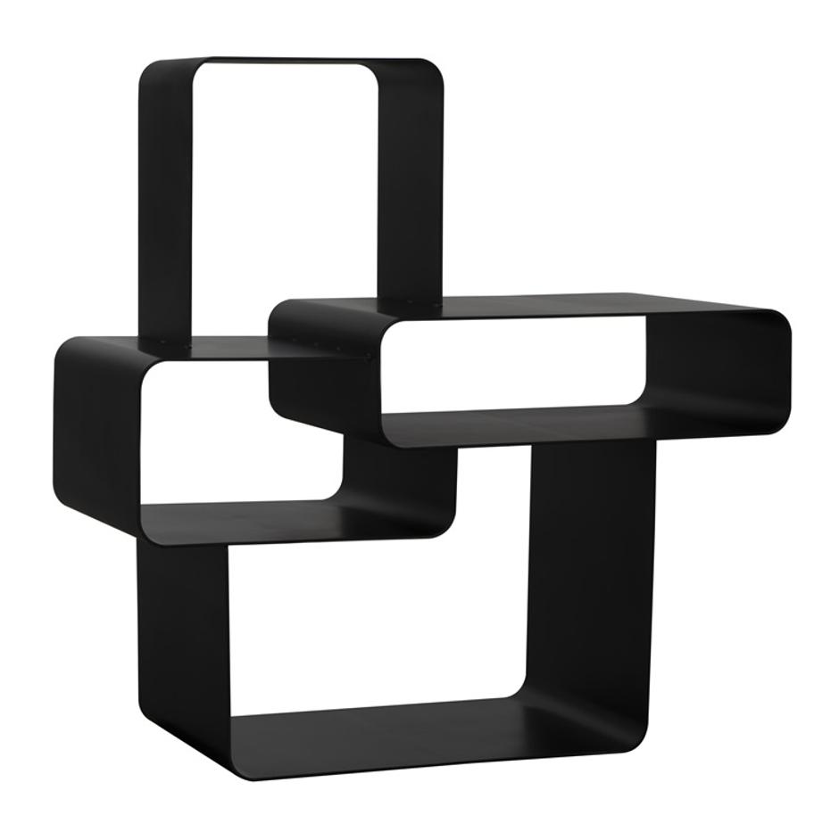 Latisia Industrial Steel Shelf in Matte Black by Noir Furniture