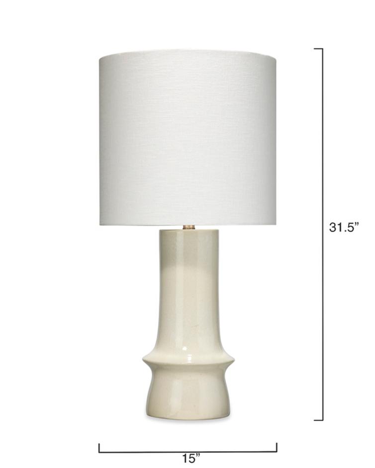 Crest Ceramic Table Lamp with Linen Shade by Jamie Young