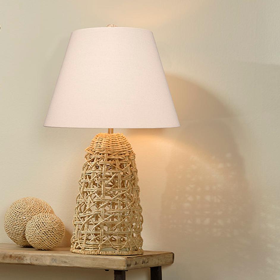 Kauai Rope Table Lamp with Linen Shade by Jamie Young
