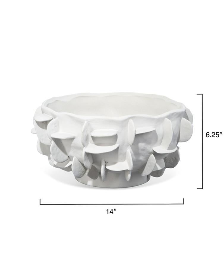  Helios Ceramic Decorative Bowl, White by Jamie Young