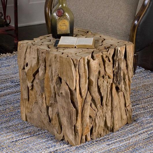 Teak Root Bunching Cube by Uttermost