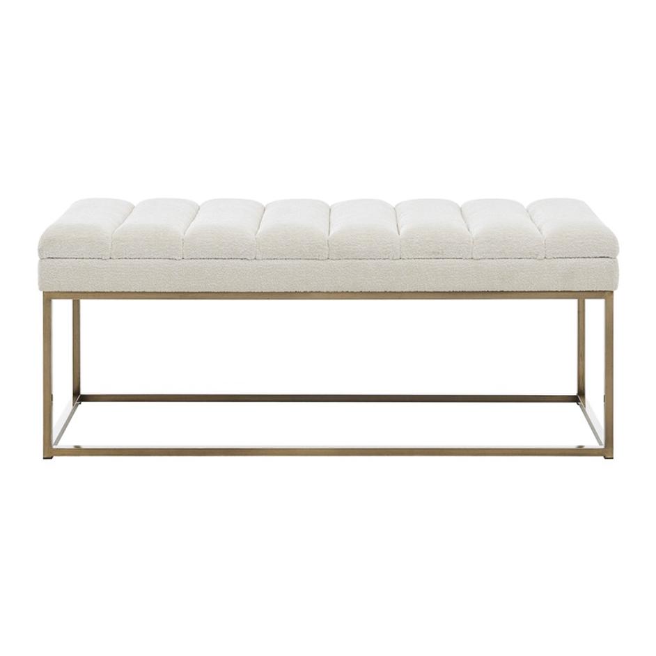 Darius Fabric Bench In Opus Cream by New Pacific Direct