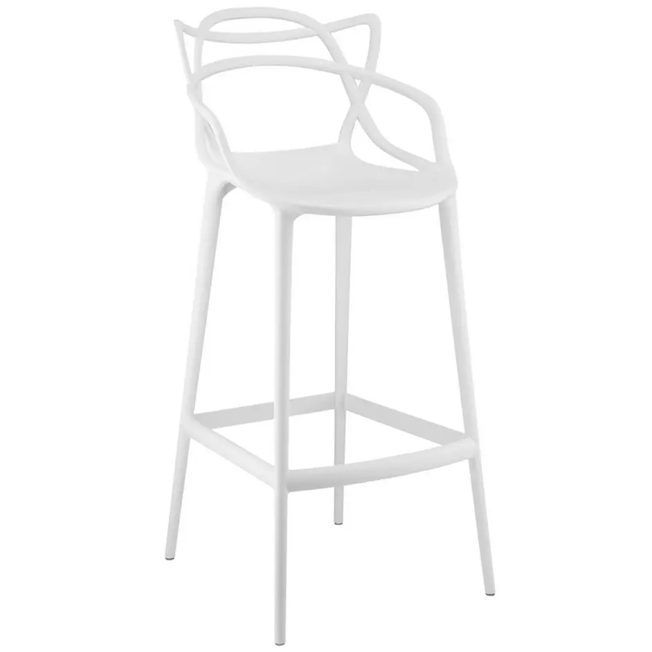 Gaile Bar Stool In White by Modway Furniture