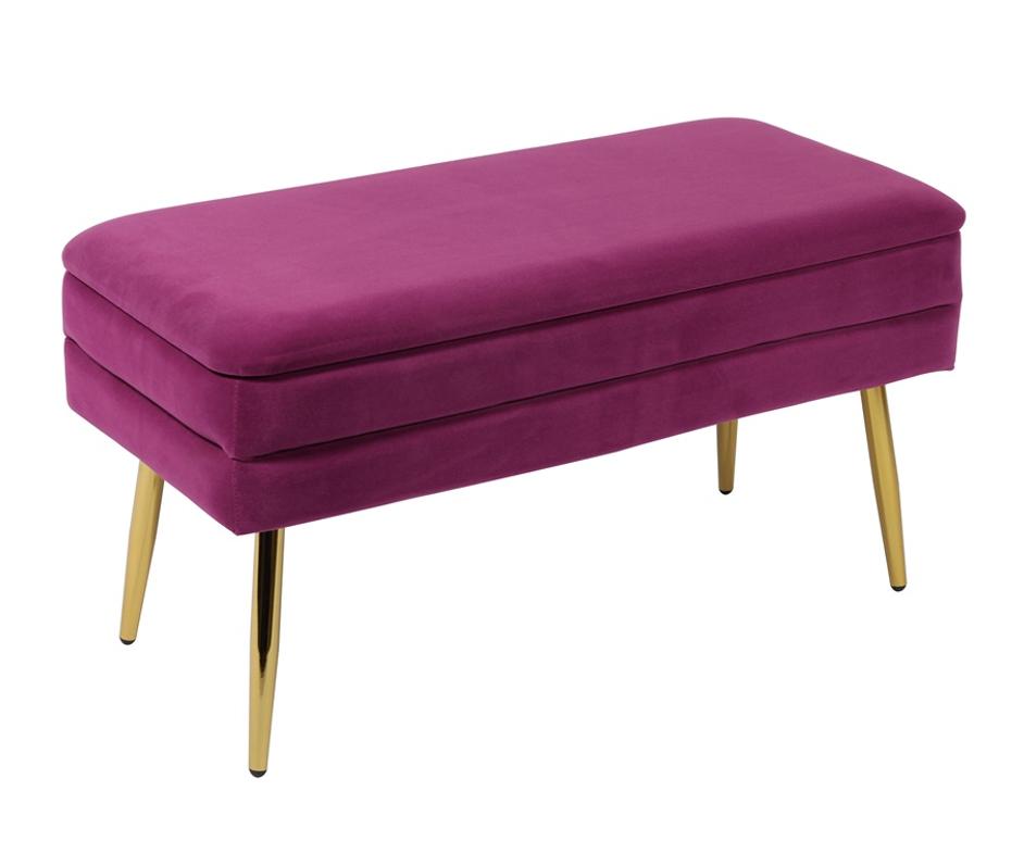 Ziva Plum Velvet Storage Bench by tov furniture