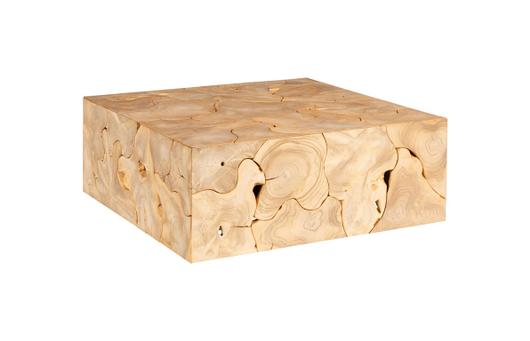 Teak Slice Coffee Table, Square, Bleached by Phillips Collection