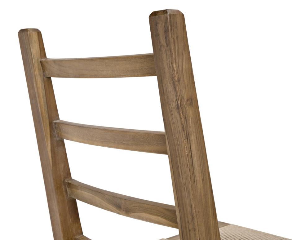 Salam Teak and Rope Chair with Clear Coat Flat Finish by Noir Furniture