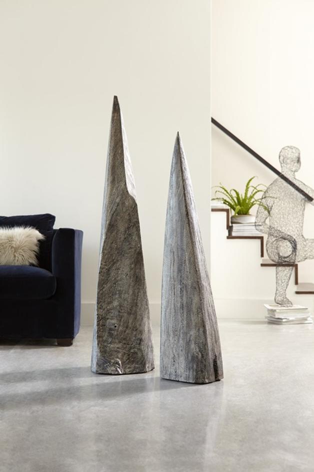 Shark Tooth Sculpture , Grey Stone, Large by PHILLIPS COLLECTION