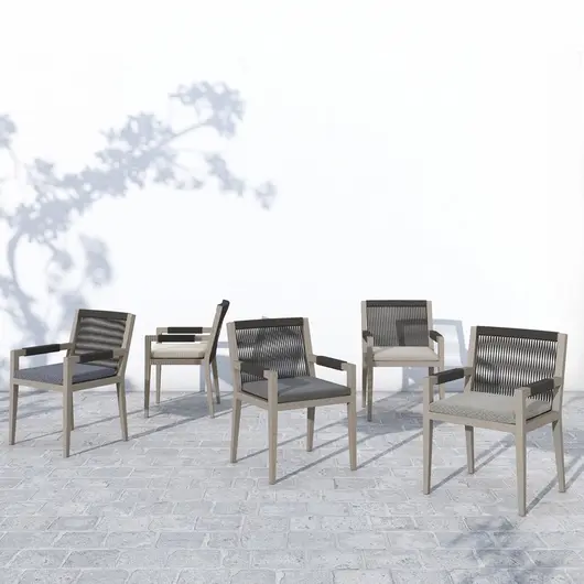 Sherwood Dining Armchair In Grey/Faye Sand by FOUR HANDS