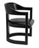 McCormick Teak Chair in Charcoal Black with Black Leather Upholstery by Noir Furniture