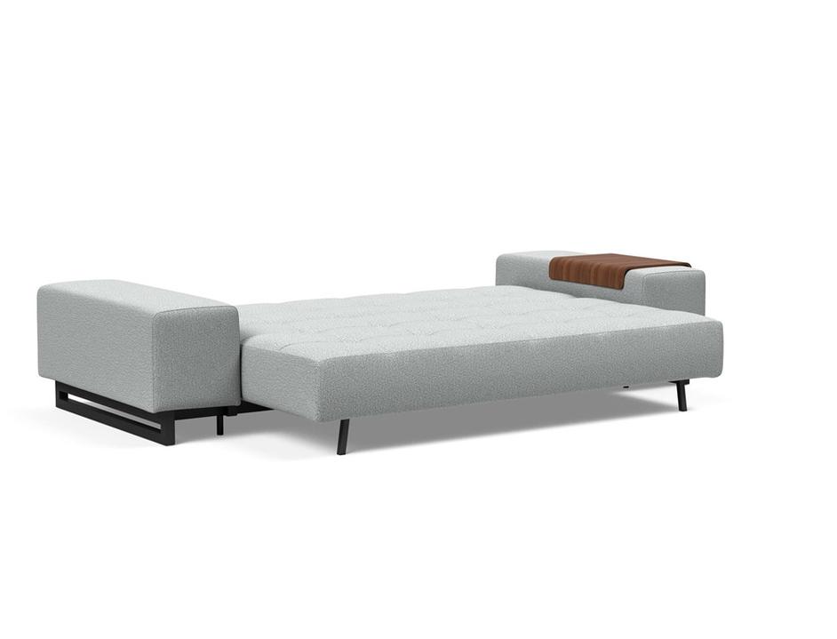 GRAND D.E.L. SLEEPER SOFA in MELANGE GREY FABRIC WITH Black wood LEGS 538 by INNOVATION USA