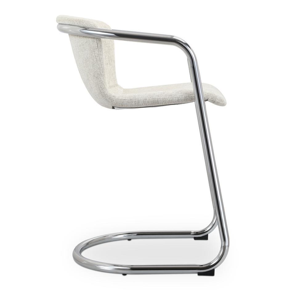 Freeman Chrome Frame Counter Stool Blended Cream - Set Of Two by Moes Home