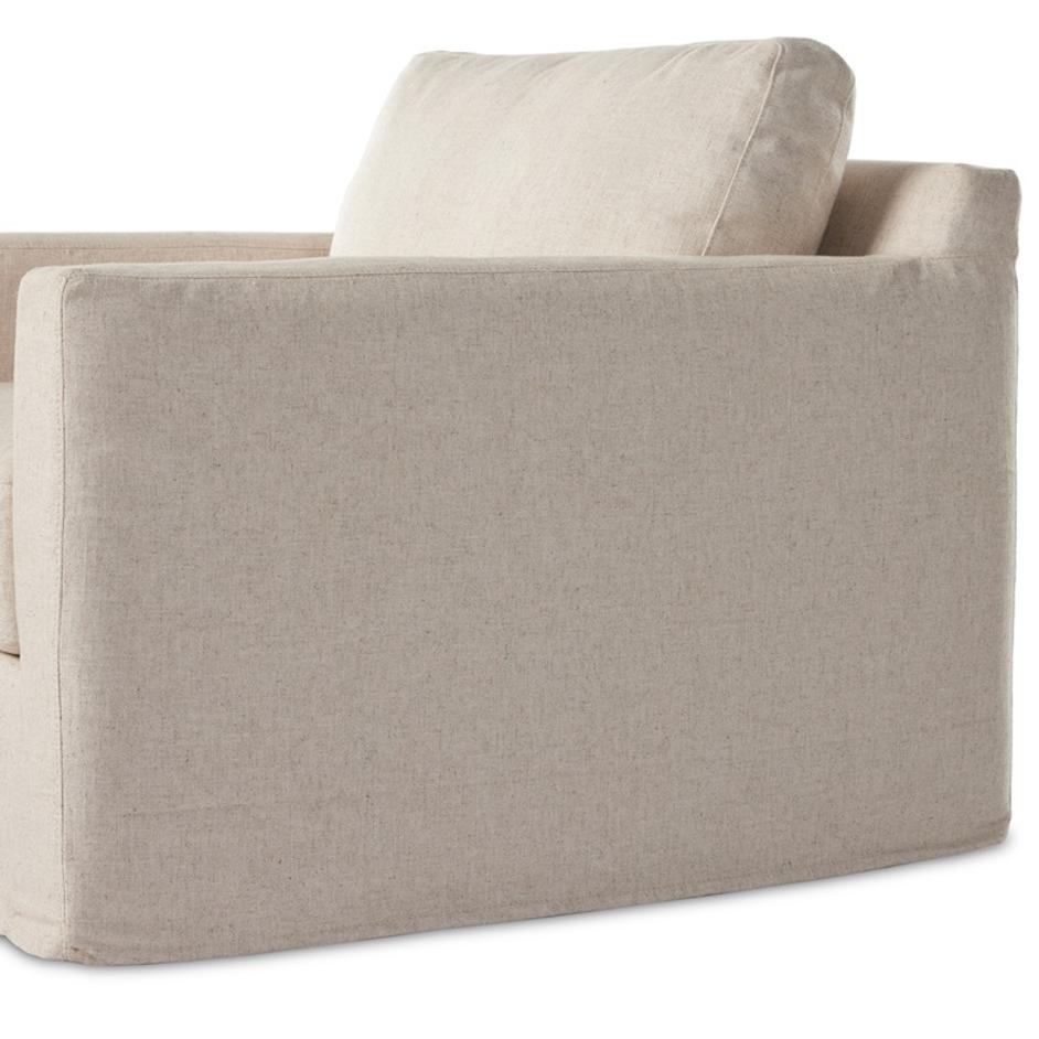 Hampton Slipcover Swivel Chr In Evere Otml by FOUR HANDS