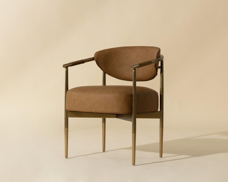 HELOISE DINING ARMCHAIR - MILLIKEN COGNAC by Sunpan