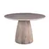 48" Round Dining Table Taupe Marble with Modern Whitewash Mango Wood Base by Home Trends & Design