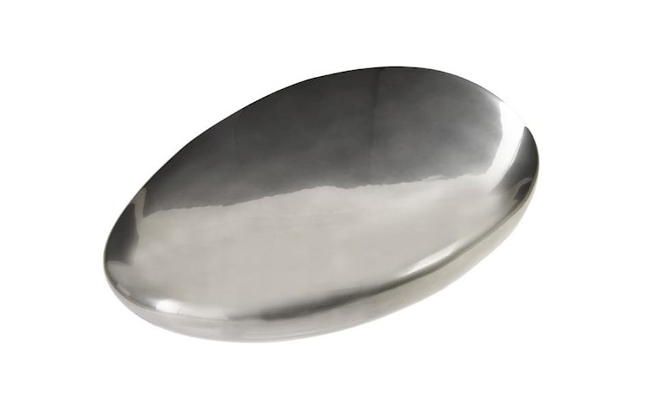 River Stone Coffee Table, Liquid Silver, Large by PHILLIPS COLLECTION