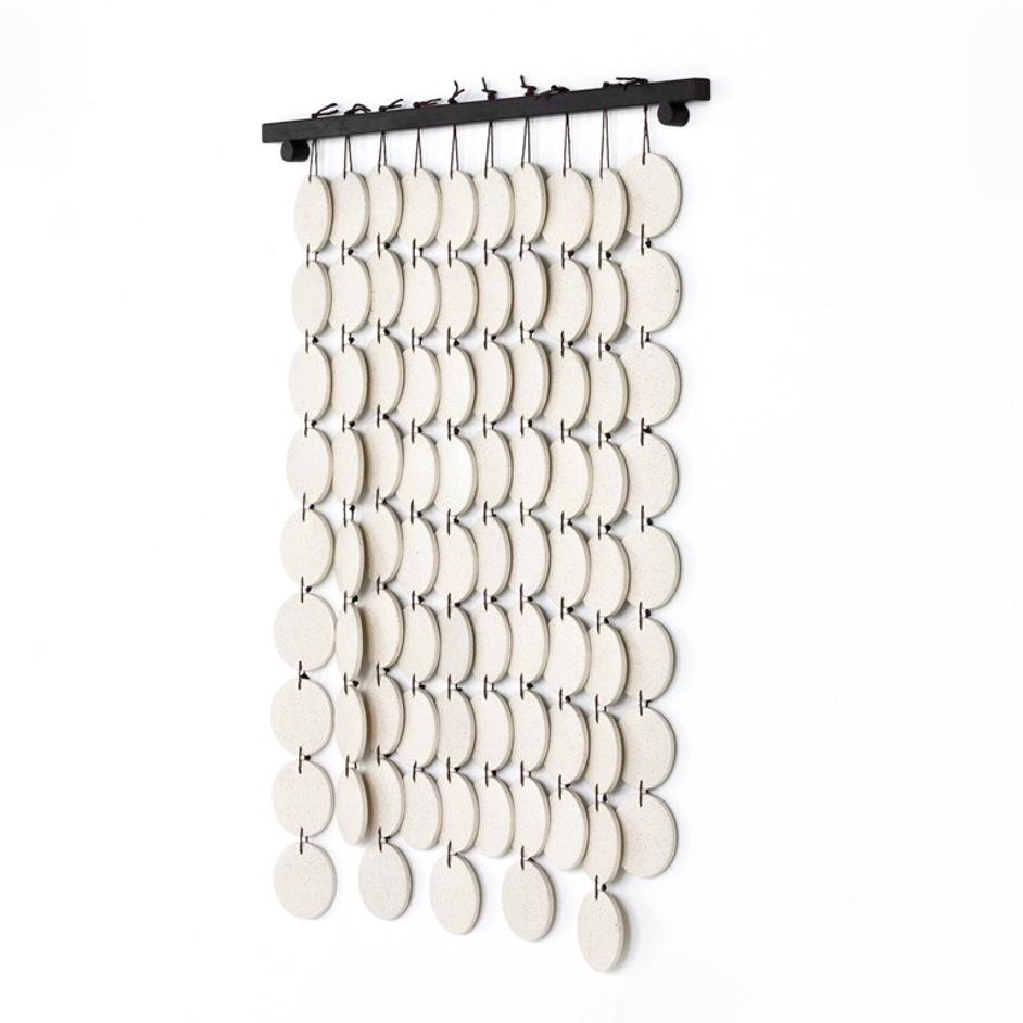Ceramic Wall Hanging - Speckled Cream Ceramic by Four Hands