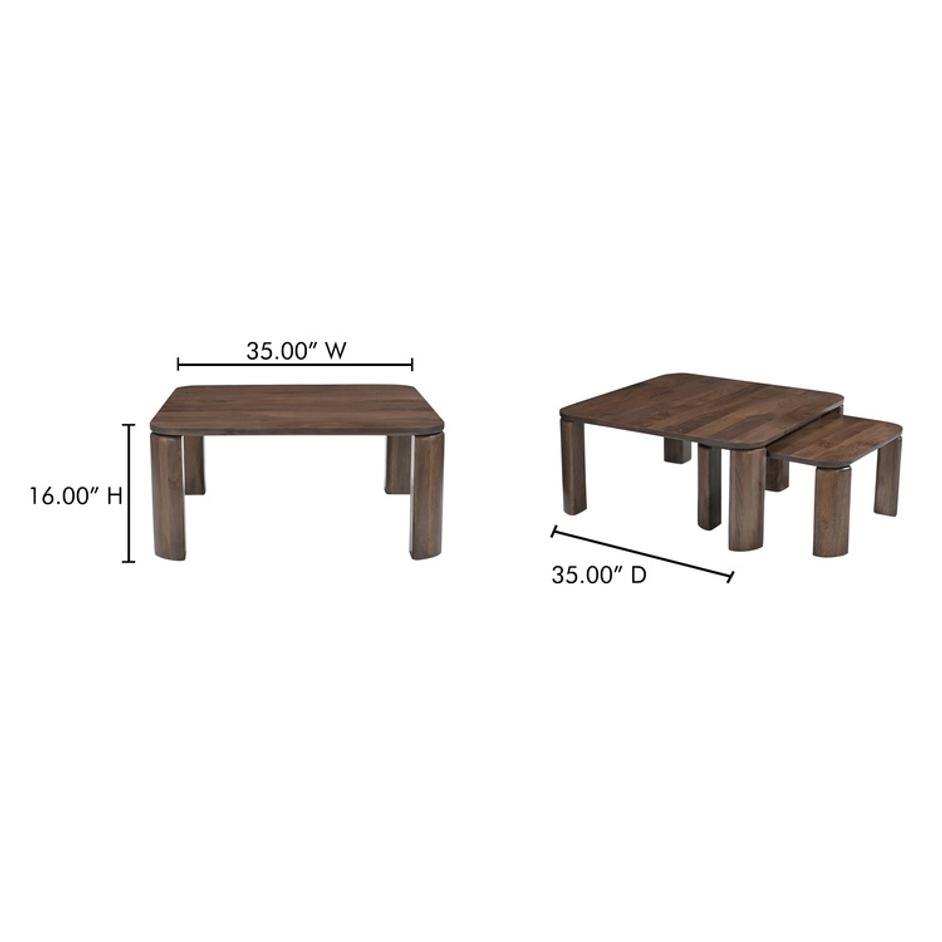 Bailey Nesting Coffee Table Deep Brown by Moes Home