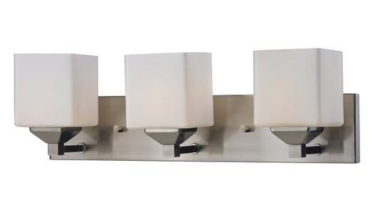 Quube 3 Light Vanity  in Brushed Nickel Finish by Z-Lite