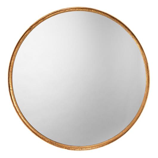 Refined Iron Round Wall Mirror, Gold by Jamie Young