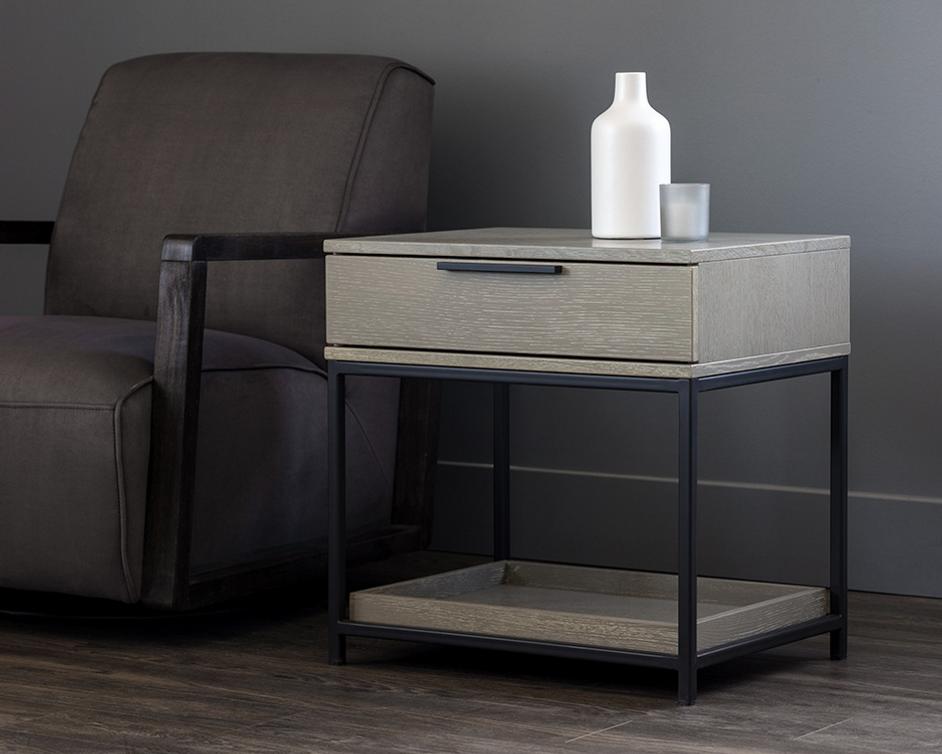 Rebel Nightstand - Black - Taupe by Sunpan
