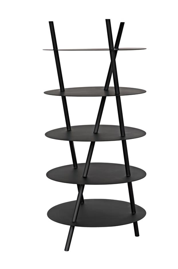 Gautama Industrial Steel Shelf in Matte Black by Noir Furniture