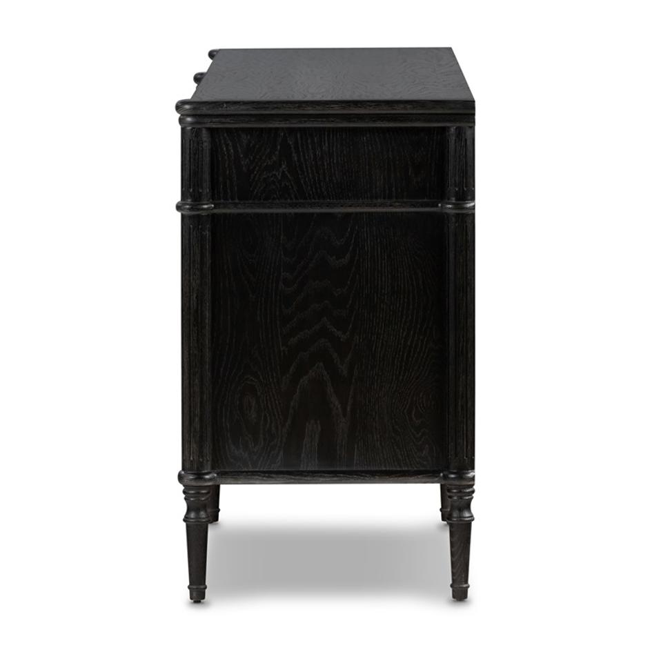 Toulouse 6 Drawer Dresser In Dstrssd Black by FOUR HANDS