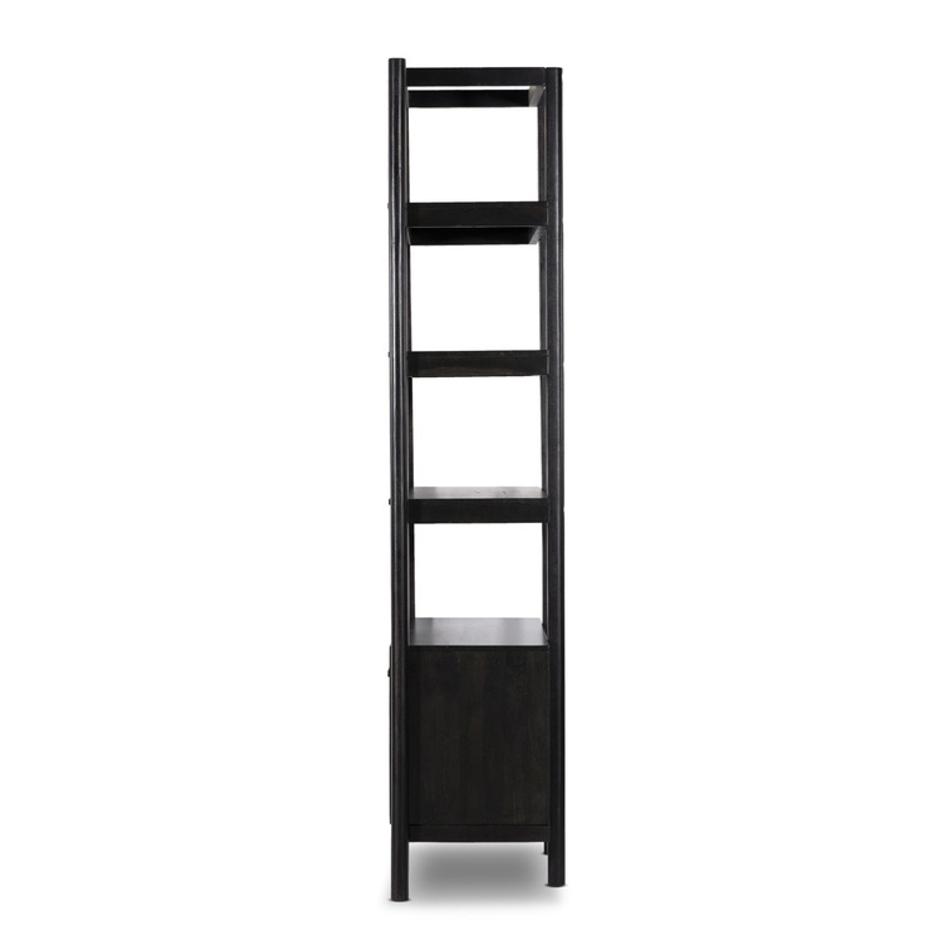 Reza Bookcase - Worn Black Acacia by Four Hands