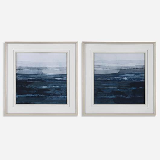 Rising Blue Abstract Framed Prints, Set/2 by Uttermost