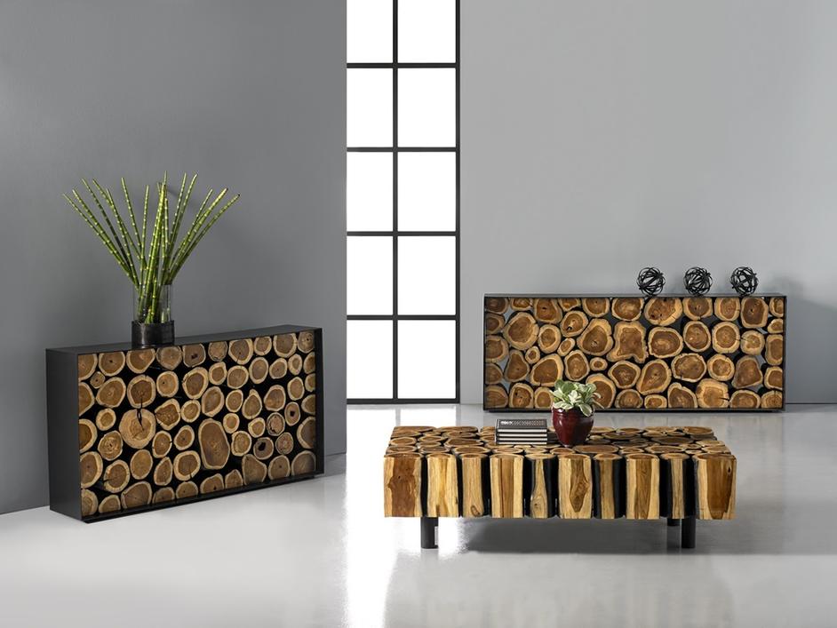 Boscage Coffee Table on Black Metal Legs, Rectangular by PHILLIPS COLLECTION