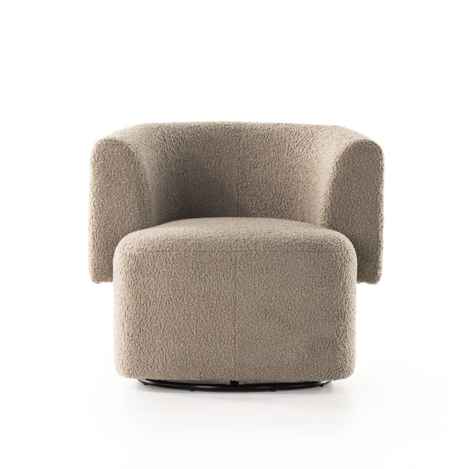 Tybalt Swivel Chair In Sheepskin Camel by FOUR HANDS