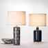 Neva Ceramic Table Lamp with Linen Shade by Jamie Young