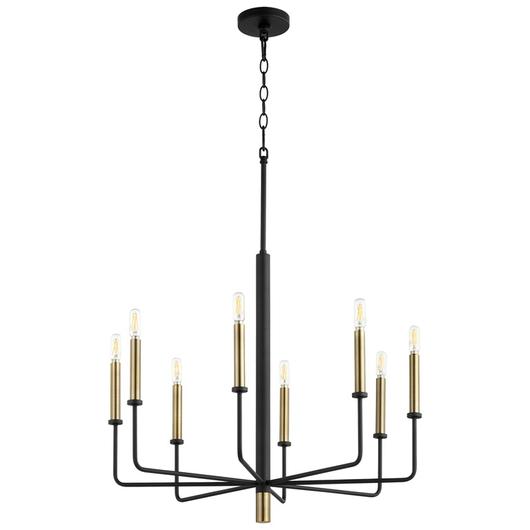 Apollo Chandelier in Noir / Aged Brass by Cyan Design