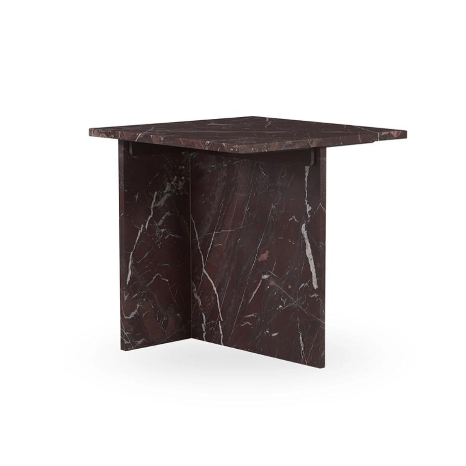 Bexly Marble Square End Table - Red by Classic Home