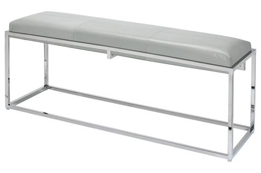 Shelby Leather Bench, Grey by Jamie Young