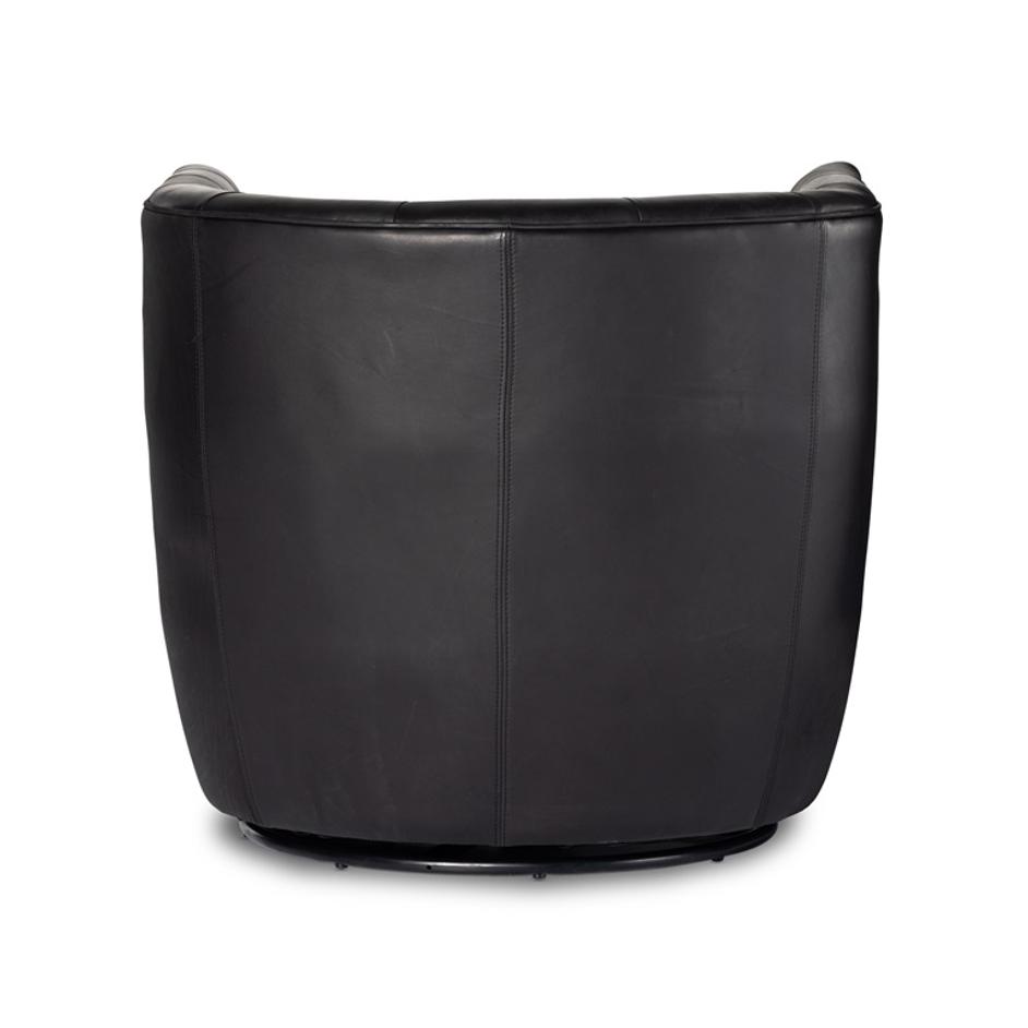 Hanover Swivel Chair In Heirloom Black by FOUR HANDS