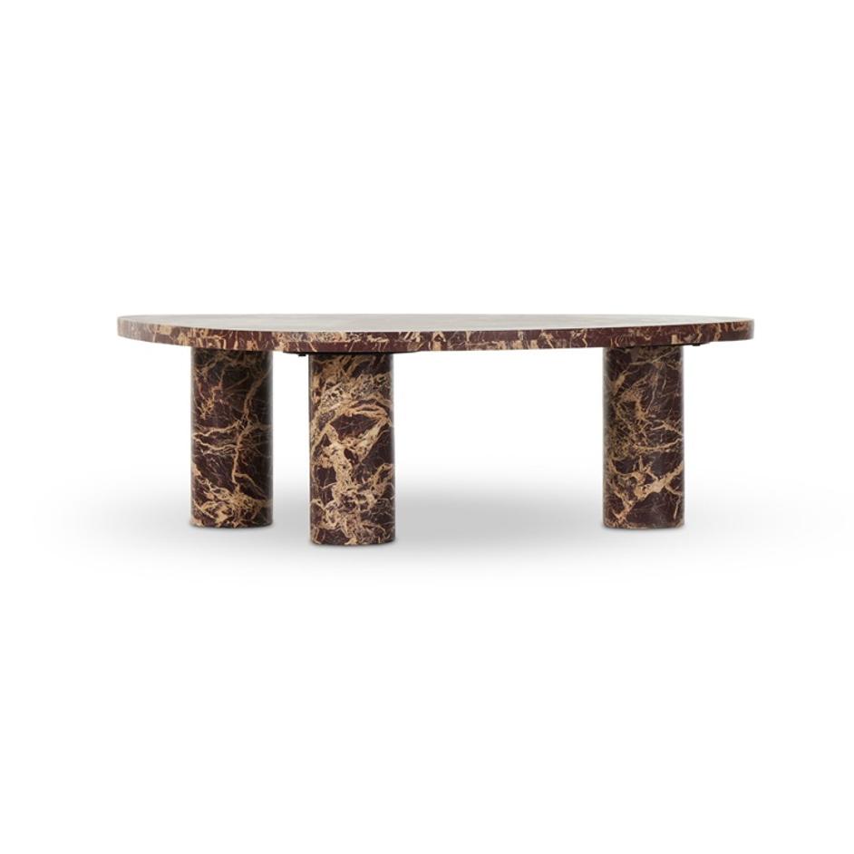 Zion Coffee Table - Merlot Marble by Four Hands
