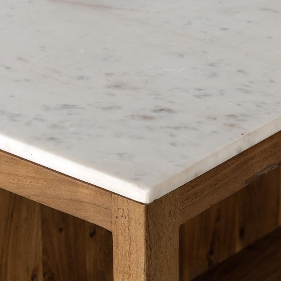 Indira Kitchen Island - White Marble by Four Hands