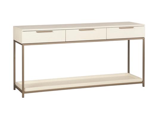 REBEL CONSOLE TABLE WITH DRAWERS - CHAMPAGNE GOLD - CREAM by Sunpan
