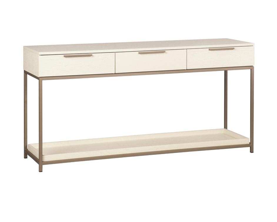 REBEL CONSOLE TABLE WITH DRAWERS - CHAMPAGNE GOLD - CREAM by Sunpan